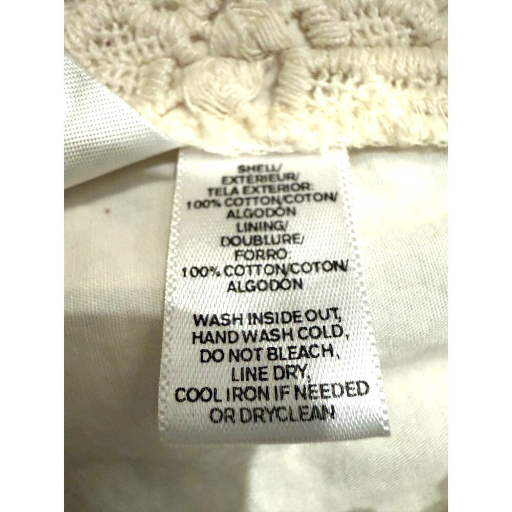 LOFT White Lace Mini Skirt Size 2 Crochet Boho Lined - Picture 5 of 5